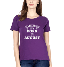 Load image into Gallery viewer, Legends are Born in August T-Shirt for Women-Purple-Ektarfa.online

