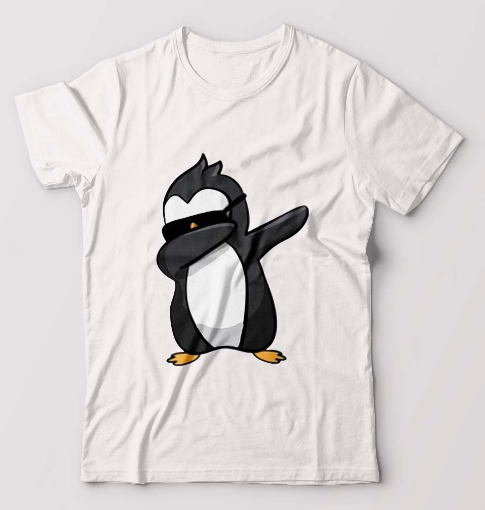 Dab Penguin T-Shirt for Men-White-Ektarfa.online