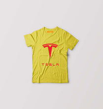 Load image into Gallery viewer, Tesla Kids T-Shirt for Boy/Girl-Yellow-Ektarfa.online
