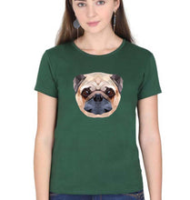 Load image into Gallery viewer, Pug Dog T-Shirt for Women-Dark Green-Ektarfa.online
