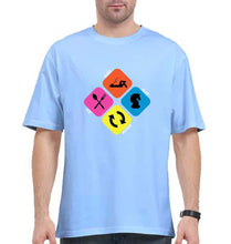Load image into Gallery viewer, Play Chess Oversized T-Shirt for Men-Baby Blue-Ektarfa.online

