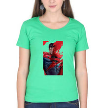 Load image into Gallery viewer, Superman Superhero T-Shirt for Women-flag green-Ektarfa.online

