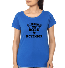 Load image into Gallery viewer, Legends are Born in November T-Shirt for Women-Royal Blue-Ektarfa.online

