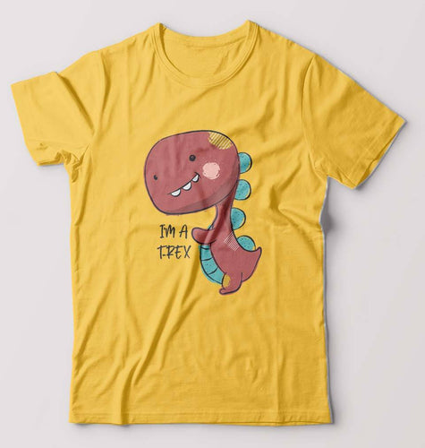 Dinosaur TRex T-Shirt for Men-Golden Yellow-Ektarfa.online