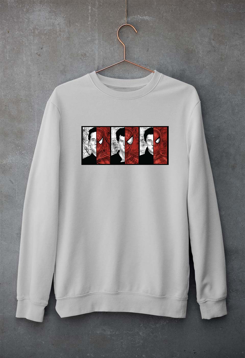 Spiderman Superhero Unisex Sweatshirt for Men/Women-Grey Melange-Ektarfa.online