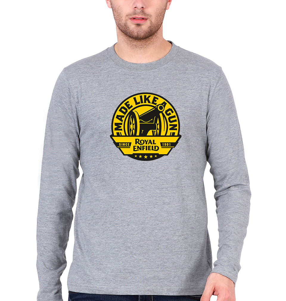 Royal Enfield Full Sleeves T-Shirt for Men-Grey Melange-Ektarfa.online