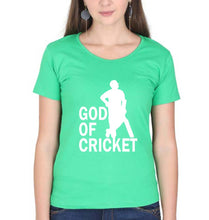 Load image into Gallery viewer, Sachin Tendulkar God T-Shirt for Women-flag green-Ektarfa.online
