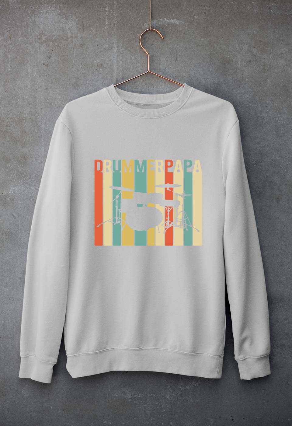Drummer Papa Unisex Sweatshirt for Men/Women-Grey Melange-Ektarfa.online