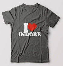 Load image into Gallery viewer, I Love Indore T-Shirt for Men-S(38 Inches)-Charcoal-Ektarfa.online
