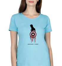 Load image into Gallery viewer, Captain America Superhero T-Shirt for Women-SkyBlue-Ektarfa.online
