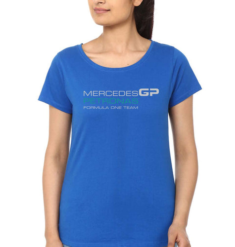 Mercedes GP Petronas F1 T-Shirt for Women-XS(32 Inches)-Royal Blue-Ektarfa.online