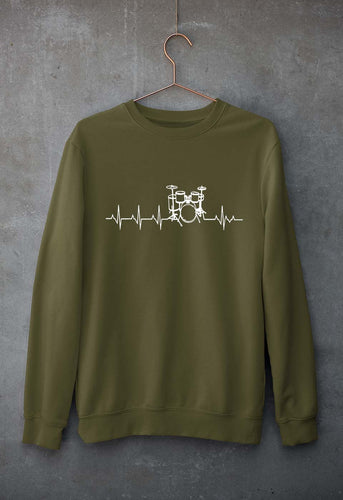 Drummer Unisex Sweatshirt for Men/Women-Olive Green-Ektarfa.online