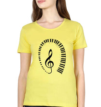 Load image into Gallery viewer, Piano T-Shirt for Women-Yellow-Ektarfa.online
