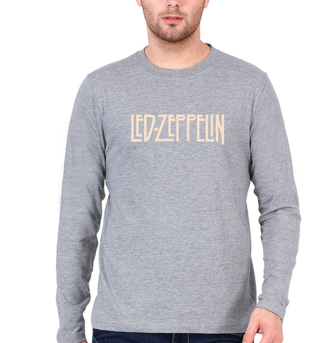Led Zeppelin Full Sleeves T-Shirt for Men-GREY-Ektarfa.online