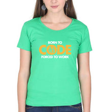 Load image into Gallery viewer, Coder Geek T-Shirt for Women-flag green-Ektarfa.online
