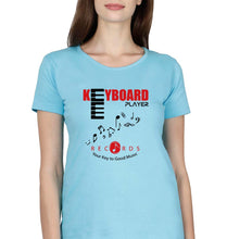 Load image into Gallery viewer, Piano T-Shirt for Women-Light Blue-Ektarfa.online
