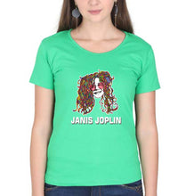 Load image into Gallery viewer, Janis Joplin T-Shirt for Women-flag green-Ektarfa.online

