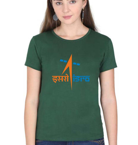 Isro T-Shirt for Women-Dark Green-Ektarfa.online