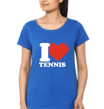 Load image into Gallery viewer, I Love Tennis T-Shirt for Women-Royal Blue-Ektarfa.online
