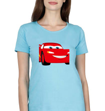 Load image into Gallery viewer, Lightning McQueen T-Shirt for Women-Light Blue-Ektarfa.online

