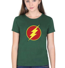 Load image into Gallery viewer, Flash Superhero T-Shirt for Women-Dark Green-Ektarfa.online
