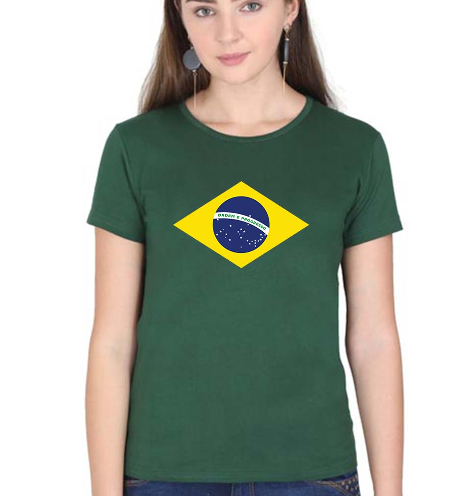 Brazil T-Shirt for Women-Dark Green-Ektarfa.online