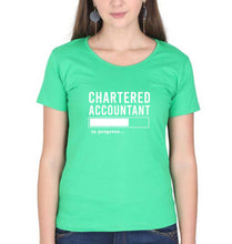 Load image into Gallery viewer, Chartered Accountants(CA) In Progress T-Shirt for Women-Flag Green-Ektarfa.online

