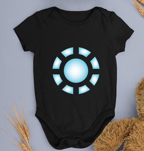 ARC REACTOR Iron Man Superhero Kids Romper For Baby Boy/Girl-0-5 Months(18 Inches)-Black-Ektarfa.online