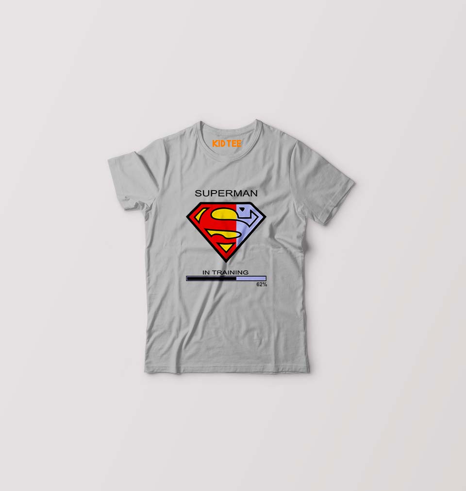 Superman Gym Kids T-Shirt for Boy/Girl-Grey-Ektarfa.online