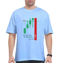 Load image into Gallery viewer, Share Market(Stock Market Oversized T-Shirt for Men-Baby Blue-Ektarfa.online
