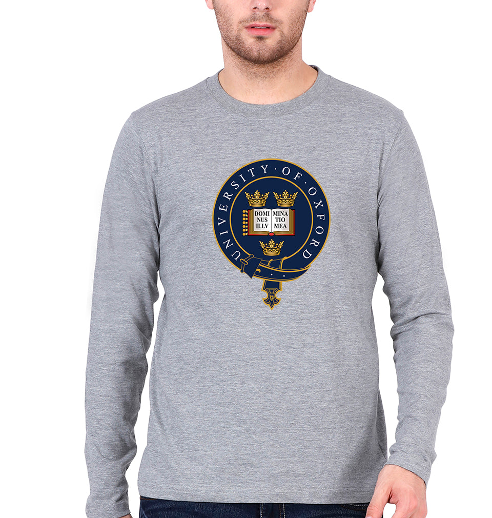 University of Oxford Full Sleeves T-Shirt for Men-Grey Melange-Ektarfa.online