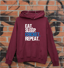 Load image into Gallery viewer, CRICKET Eat Sleep Cricket Repeat Unisex Hoodie for Men/Women-S(40 Inches)-Maroon-Ektarfa.online
