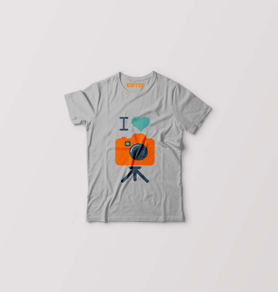 I Love Photography Kids T-Shirt for Boy/Girl-Grey-Ektarfa.online