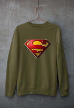 Load image into Gallery viewer, Superman Superhero Unisex Sweatshirt for Men/Women-Olive Green-Ektarfa.online
