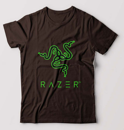 Razer T-Shirt for Men-Coffee Brown-Ektarfa.online