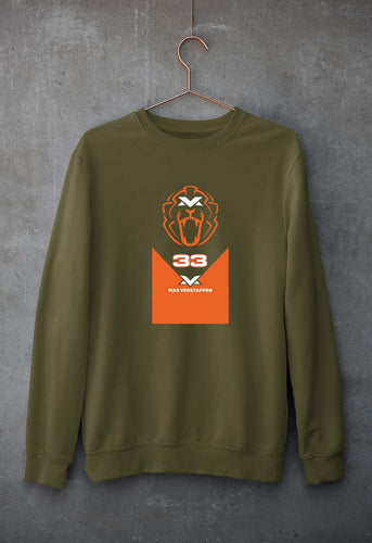 Max Verstappen Unisex Sweatshirt for Men/Women-S(40 Inches)-Olive Green-Ektarfa.online