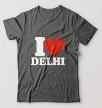 Load image into Gallery viewer, I Love Delhi T-Shirt for Men-S(38 Inches)-Charcoal-Ektarfa.online
