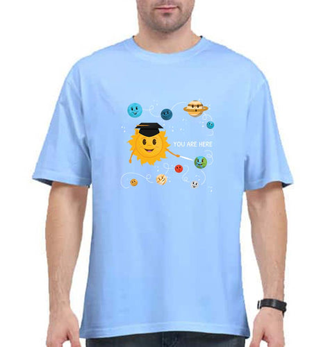 Solar System Oversized T-Shirt for Men-Baby Blue-Ektarfa.online