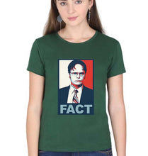 Load image into Gallery viewer, Dwight Schrute Fact T-Shirt for Women-Dark Green-Ektarfa.online

