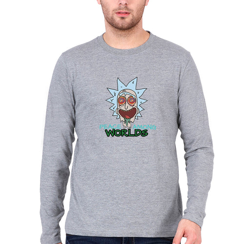 Rick and Morty Full Sleeves T-Shirt for Men-GREY-Ektarfa.online