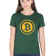 Load image into Gallery viewer, Cryptocurrency Bitcoin T-Shirt for Women-Dark Green-Ektarfa.online
