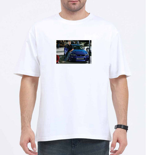 paul walker fast and furious Oversized T-Shirt for Men-White-Ektarfa.online