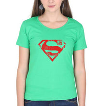 Load image into Gallery viewer, Superman Superhero T-Shirt for Women-flag green-Ektarfa.online
