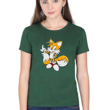 Load image into Gallery viewer, Tails Sonic T-Shirt for Women-Dark Green-Ektarfa.online
