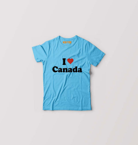 I Love Canada Kids T-Shirt for Boy/Girl-Light Blue-Ektarfa.online