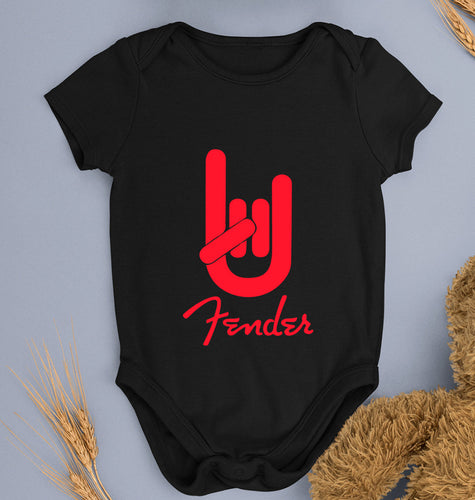Fender Rock Hand Kids Romper For Baby Boy/Girl-Black-Ektarfa.online