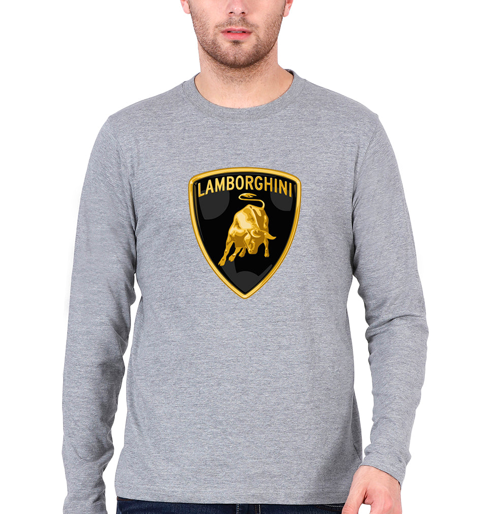 Lamborghini Full Sleeves T-Shirt for Men-Grey Melange-Ektarfa.online