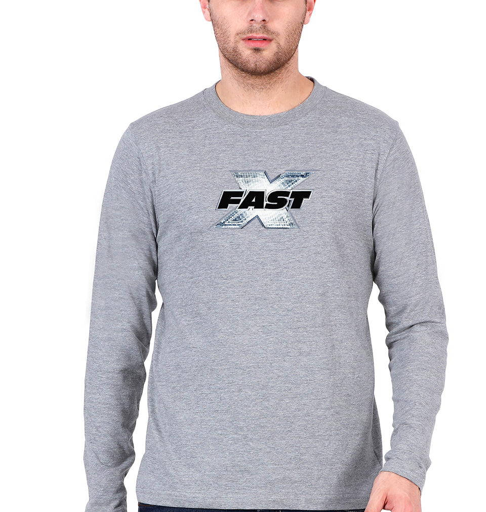 Fast X Full Sleeves T-Shirt for Men-Grey Melange-Ektarfa.online