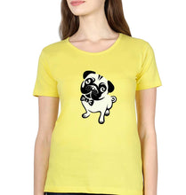 Load image into Gallery viewer, Pug Dog T-Shirt for Women-Yellow-Ektarfa.online
