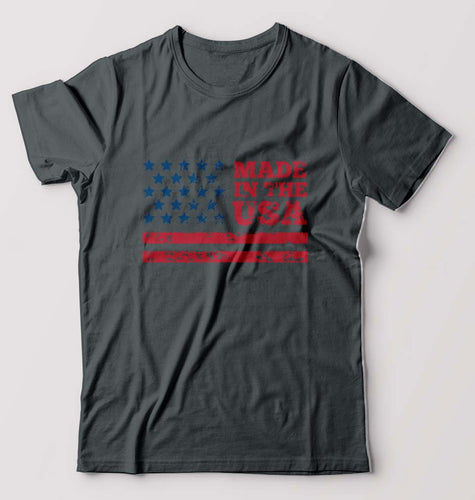 USA America T-Shirt for Men-Steel grey-Ektarfa.online